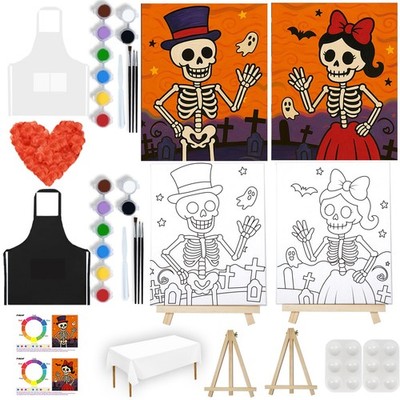 2 Pack Sip and Paint Kit for Adults Couples Painting Kit Pre Drawn Canvas to ...