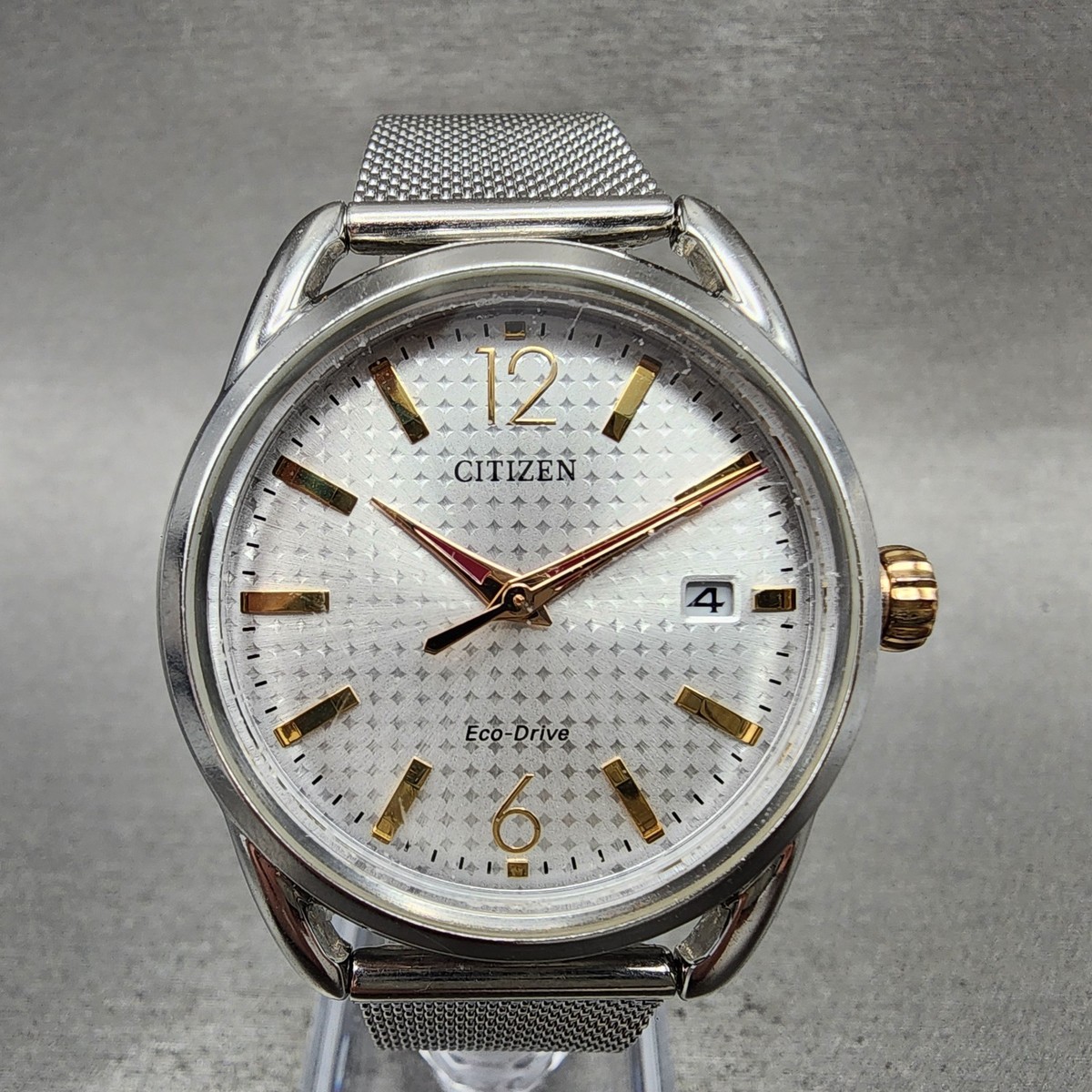 Citizen Eco-Drive Watch Men 36mm Silver Dial Silver Tone Date J810