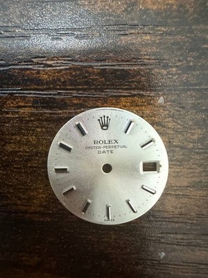ROLEX LADIES OYSTER PERPETUAL DATE 6517 6516 6519 SILVER STICK DIAL GOOD COND