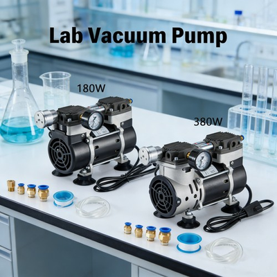 #ad #ad Lab Vacuum Pump Oilless Vacuum Pump 180 380W 85L Min w Pressure Gauge Silencer $105.99
