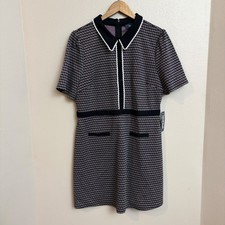 ModCloth Geometric Shift Dress XL Retro Peter Pan Collar Mod Mini NWT