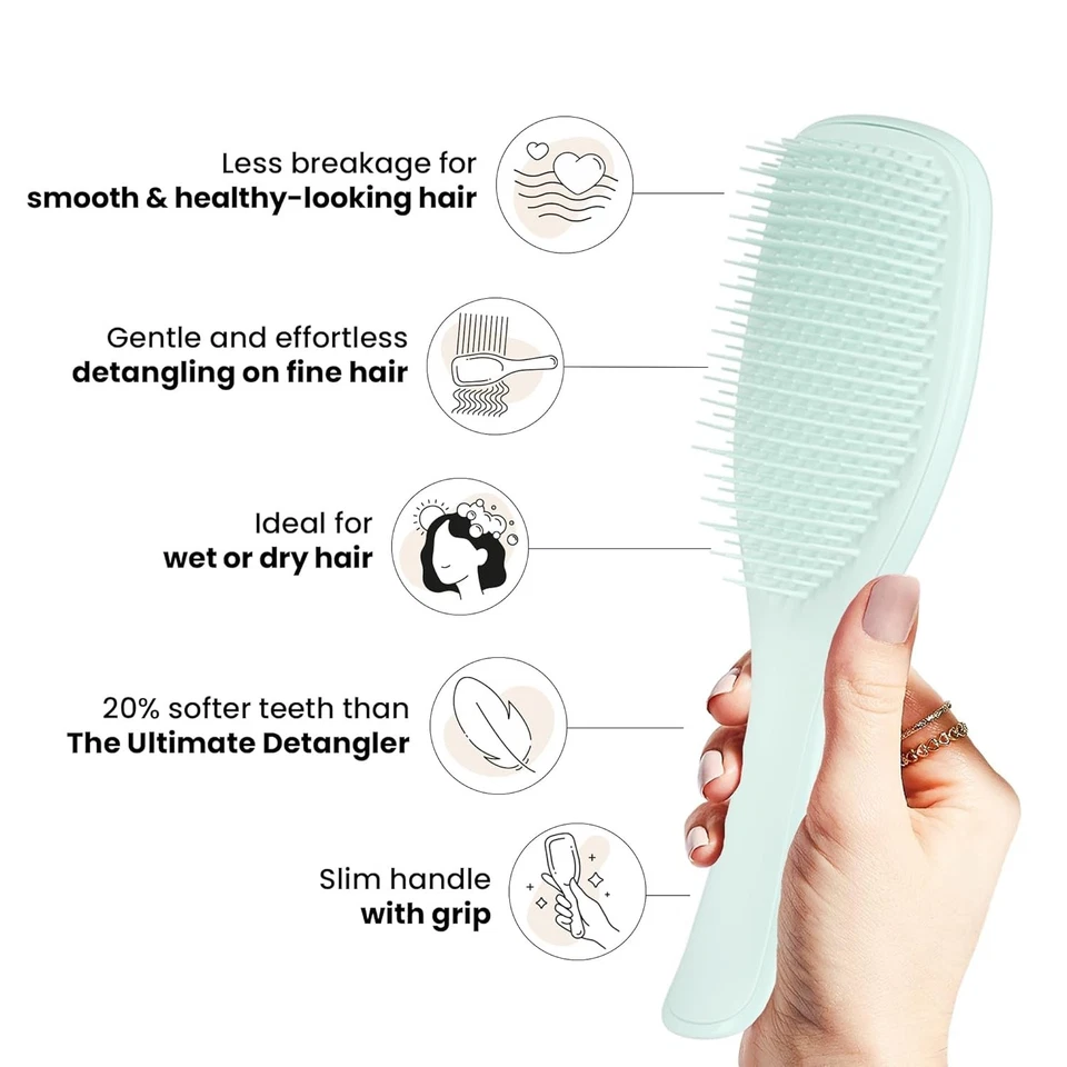 Tangle Teezer Fine & Fragile Ultimate Detangler Brush, Dry Regular, Ice Blue - Image 4 of 4