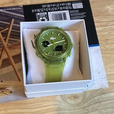 Lacoste Green Analog/Digital Quartz Watch 45mm Silicone Strap 100m Box