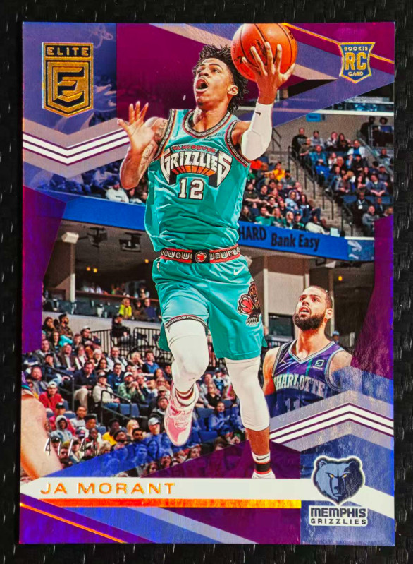 Ja Morant 2019-20 Panini Donruss Elite 47/49 Base Purple RC Grizzlies #118
