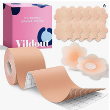 Boob Tape Kit - Boobtape for Breast Lift w/ Petals and Covers, Breathable Sticky
