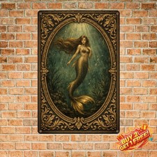 Deep Sea Swim Scene Aluminum Tin Sign 12x8 Nautical Ocean Life Wall Decor