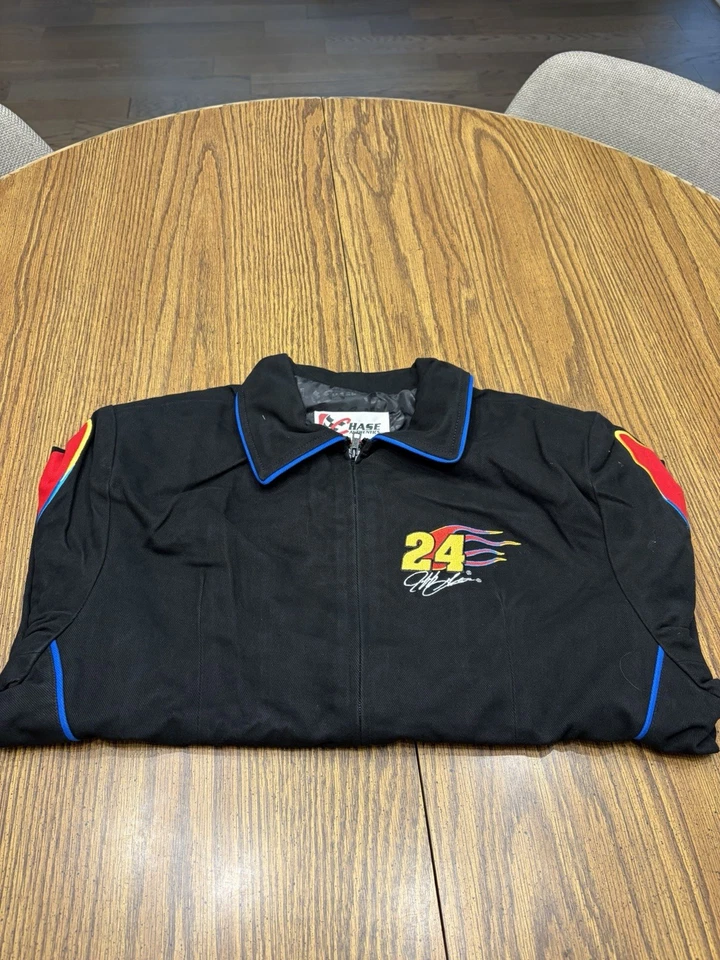 Chaqueta De Colección Jeff Gordon Para Mujer 2XL Negra Llamas Persecución Hendricks Nueva Con Etiquetas Años 90 Nueva Foto 2 de 4