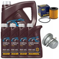 MotoröL Filter Set MotoröL Mannol 5W-40 9 Liter + Schraube FüR Mercedes S-Klasse