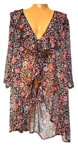 TS TAKING SHAPE plus size S / 16 Charlotte Chiffon Duster floaty NWT rrp$130!