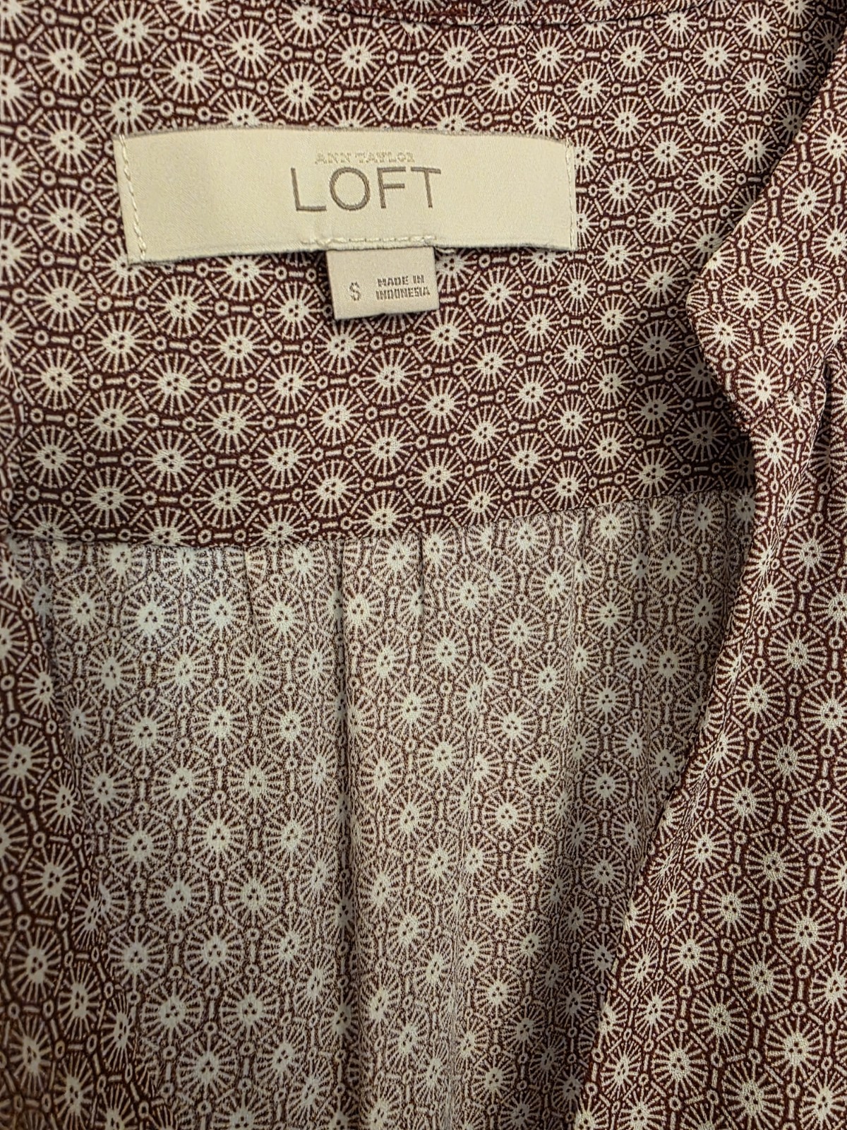 LOFT Sleeveless Tunic Blouse Size Small Geometric Pattern EUC