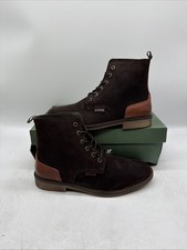 Image of Barbour Mojave Men’s Chukka Laced Boots Dark Brown Leather UK 7 EU 41 New