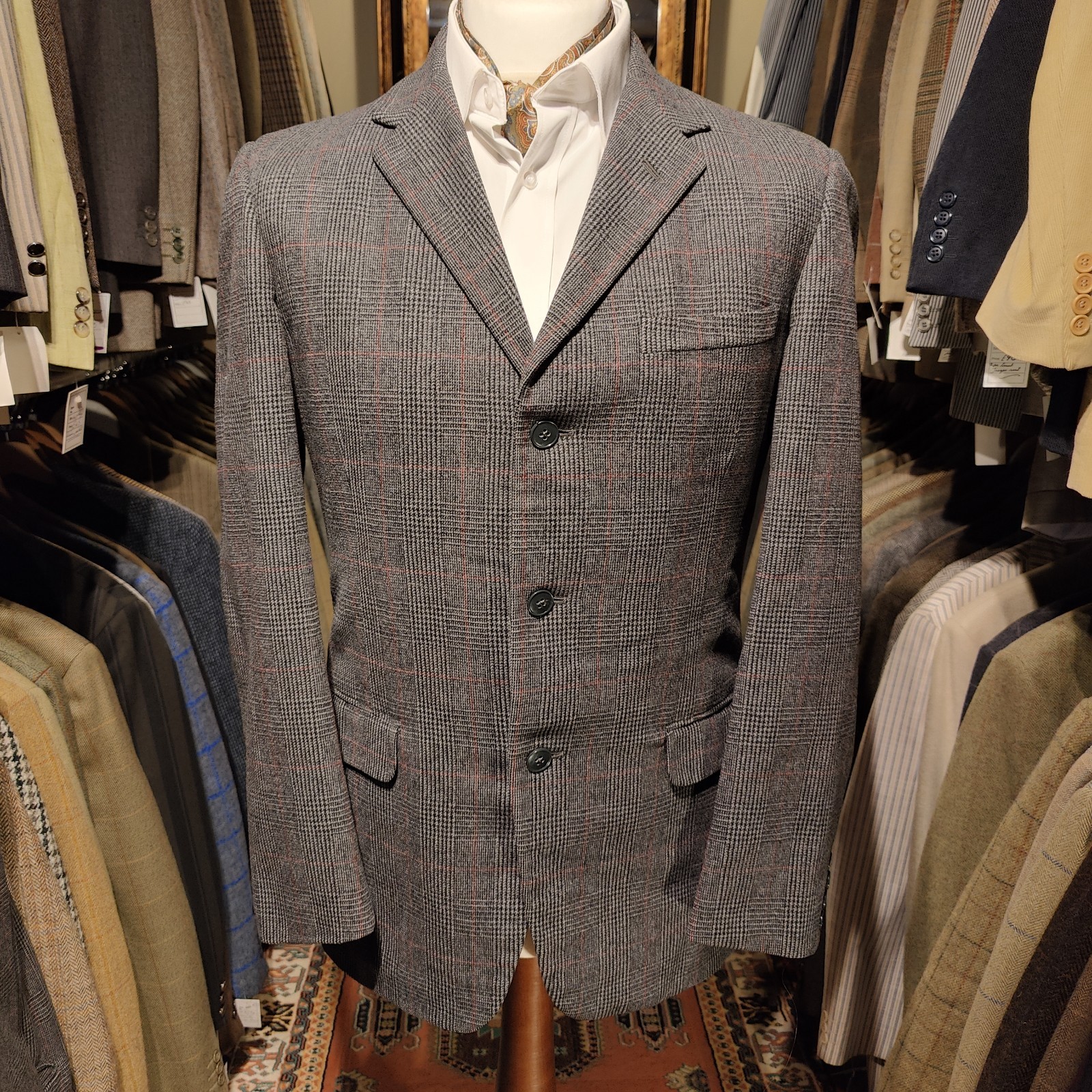 Vintage Mens 36R 31 DAKS Check 2 Piece Tweed Harris Style Suit Jacket Trousers V image 3