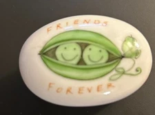 TRINKET BOX, Whimsical Peas In A Pod, Imprinted With “friends Forever”