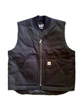 Carhartt Black Zip Stand-Up Collar Relaxed Fit Vest Zipper Logo Men's XL