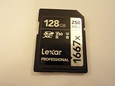 Superb Lexar Professional 128GB 1667x SD XC UHS-II memory Card With Case