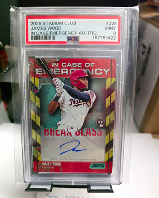 2025 Stadium Club James Wood In Case Emergency Auto /50 PSA 9 MINT POP 2 RC #JW