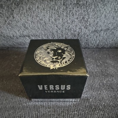 Versus Versace Men's Gold Tone Bracelet Watch Black Dial Chronograph Date Box