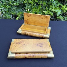 Set 2pcs Wood Metal Trinket Boxes Rectangular...