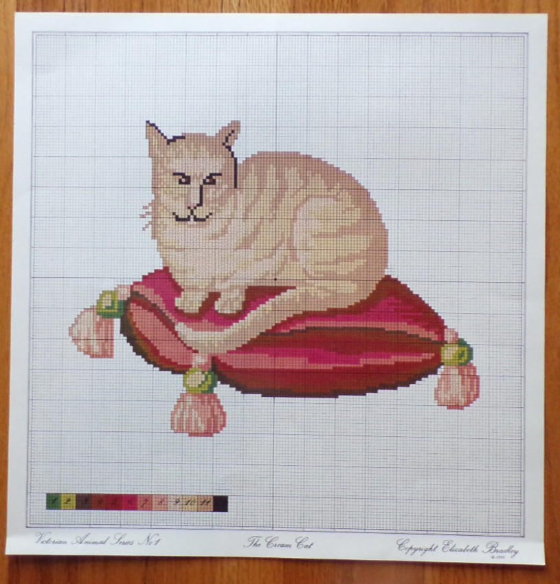 Elizabeth Bradley The Cream Cat Needlepoint Kit Victorian Animal Collection