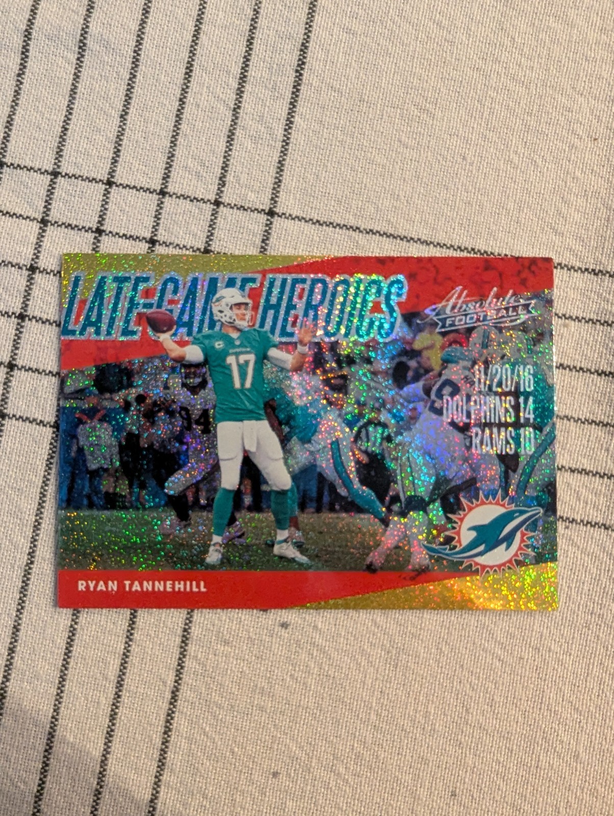 2018 Panini Absolute - Late Game Heroics Ryan Tannehill #LGH-RT Gold Spectrum