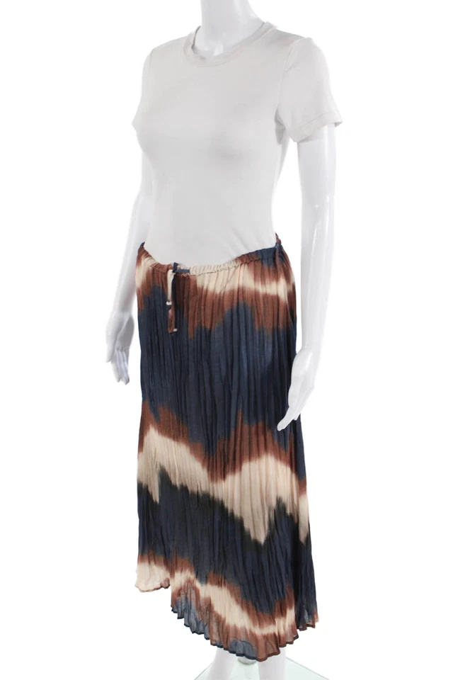 Falda plisada a media pantorrilla con estampado abstracto azul marino talla M de Bella Dahl para mujer Foto 2 de 4