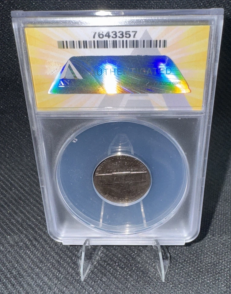 1959 Jefferson Nickel  ANACS MS 63  "BLACK BEAUTY" IMPROPER ALLOY MIX error coin - Image 3 of 4