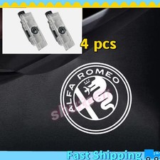 4x Never Fade For Alfa Romeo Door Light Projection Ghost Shadow Welcome Logo