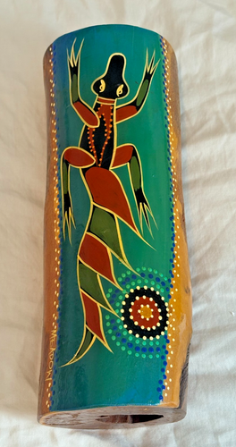 Bingra Hand Painted Emu Caller Wooden Australia Local Artist Signed 9.5" - Picture 11 of 16
