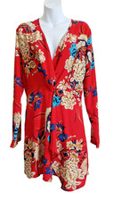 PRETTYLITTLETHINGS Multicolor Floral Print Dress w/Shawl Collar Size 8