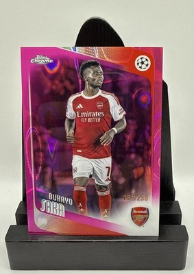 2025-26 Topps Chrome UEFA UCC Bukayo Saka Pink Lava Refractor /250 Arsenal
