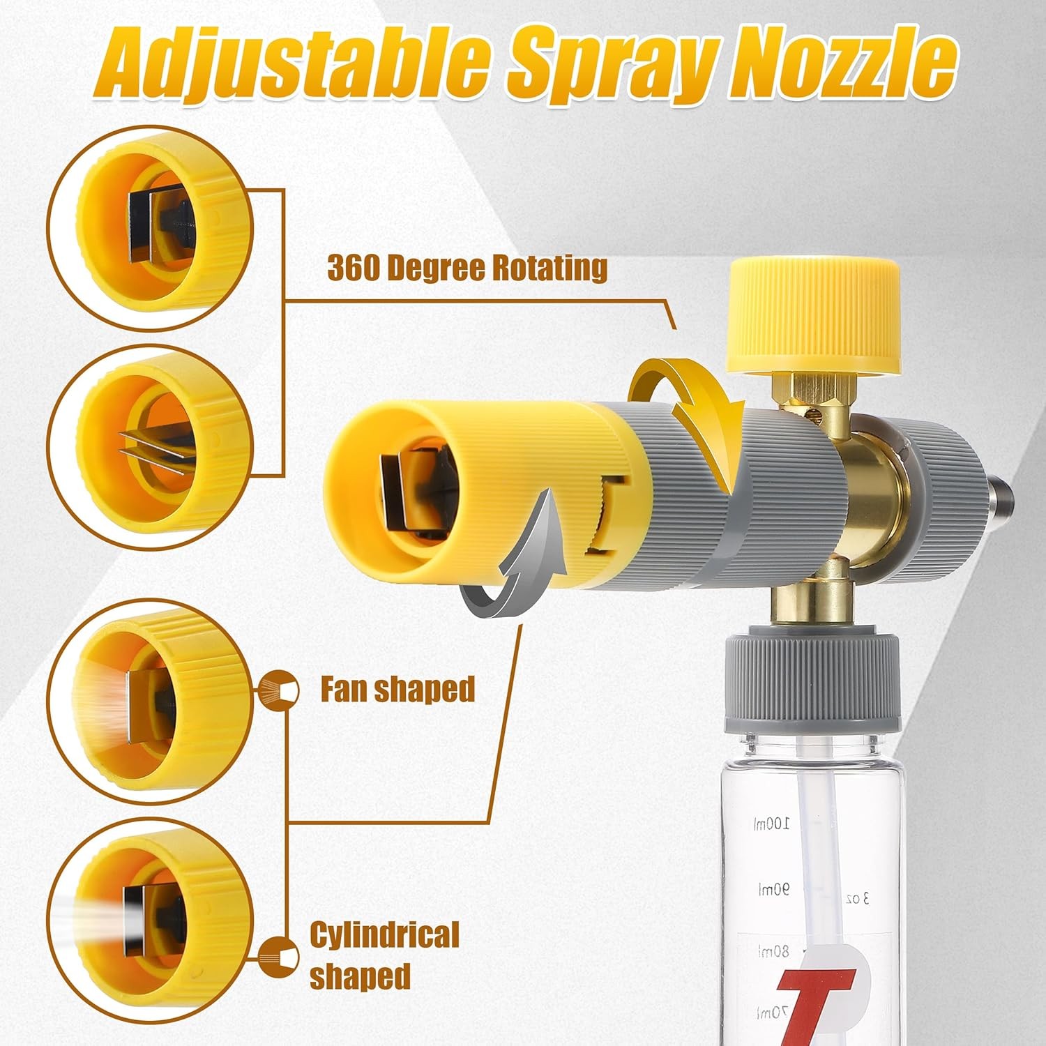 Tool Daily Foam Cannon Dual Connector, Mini for Grey, Yellow 