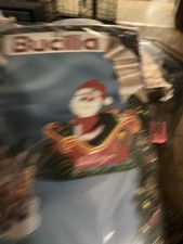 1993 Bucilla Santa's Sleigh Plastic Canvas Kit 61162 Christmas 16" Table Decor
