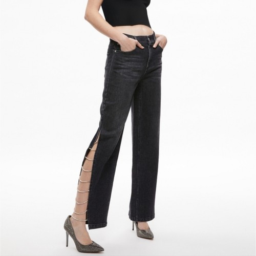 Alice+ Olivia GAYLE EMBELLISHED SIDE JEAN | eBay