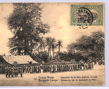 CONGO Belgium 5c Uprated 10c Stationery Card #12 MILITARY View-Side 1921 WB59