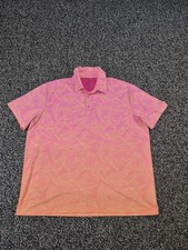 Birdie Bound Polo Shirt Mens Size 2XL XXL Palm Orange Pink Golf Short Sleeve