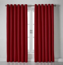 Pair of Curtains Red 90 x 54 inch Linen Blackout RRP £49 2NDS RETURNS 508