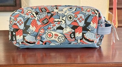 Smiggle Pencil Case Gaming Print Blue Red Zip Pouch New w/ Tags Kids School