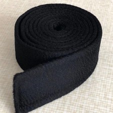 1x Ceinture Fausse Lien en Laine Mélangée Noire Ajustable Sans Boucle