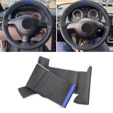 Blaue-Linie Lenkrad Leder Abdeckung für VW Passat B5 1998 1999 2000 2001 - 2005