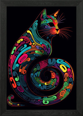 Cats got the shapes Framed Wall Art Poster Canvas Print Picture