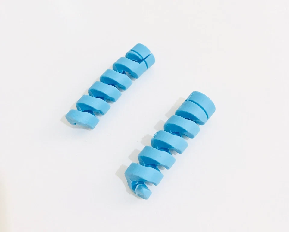 Spiral Cable Protector Wire Organizer Smartphones Cable Holder BLUE - Image 2 of 4