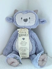 Demdaco Growl Pal Let's Be Brave Polka Dot Purple 16 inch Plush Fabric Toy