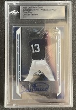 2021 Leaf Metal Draft Baseball AUTO PRE-PROD PR CLEAR BLUE 1/1 CRISTIAN SANTANA