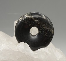 Pendentif Pyrite En Ardoise Donut Env. 40 MM pi-Scheibe de Pierre Précieuse b3