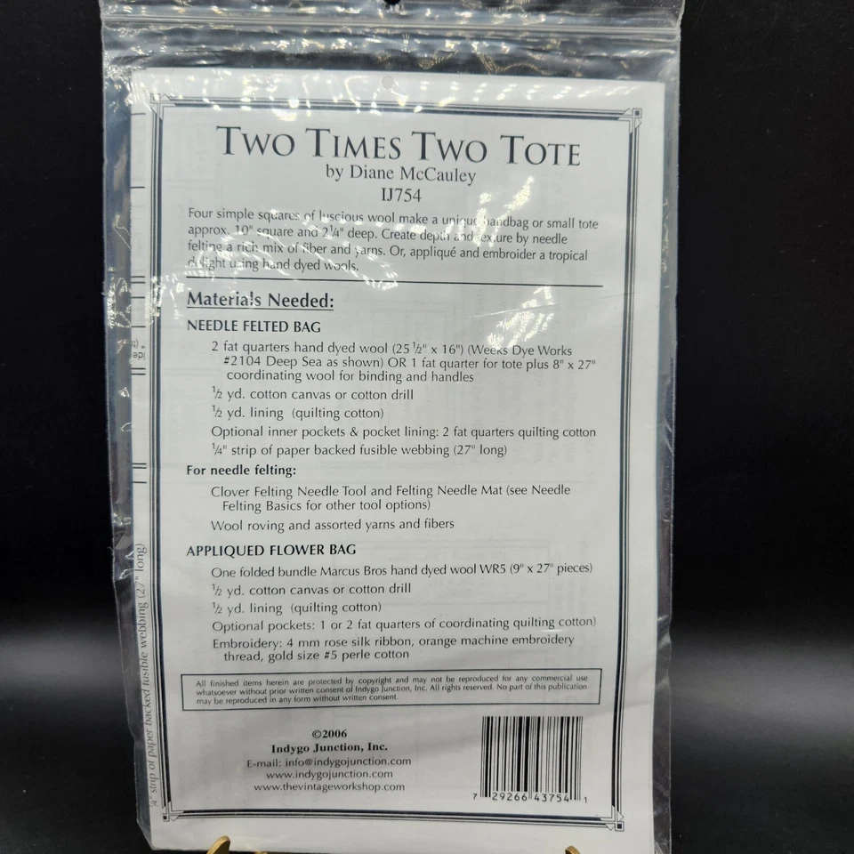 Tote Bags Indygo Junction Pattern IJ754 Two Times Two Tote Diane McCauley Design - Image 2 of 2