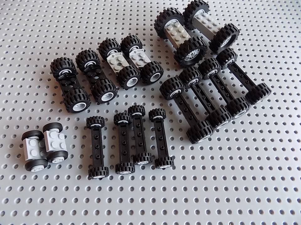 Small Lego Rim Alxe Rim Lego 80 pieces Wheels Bulk Vehicle Parts Car Truck Tires axle Rim Set ...