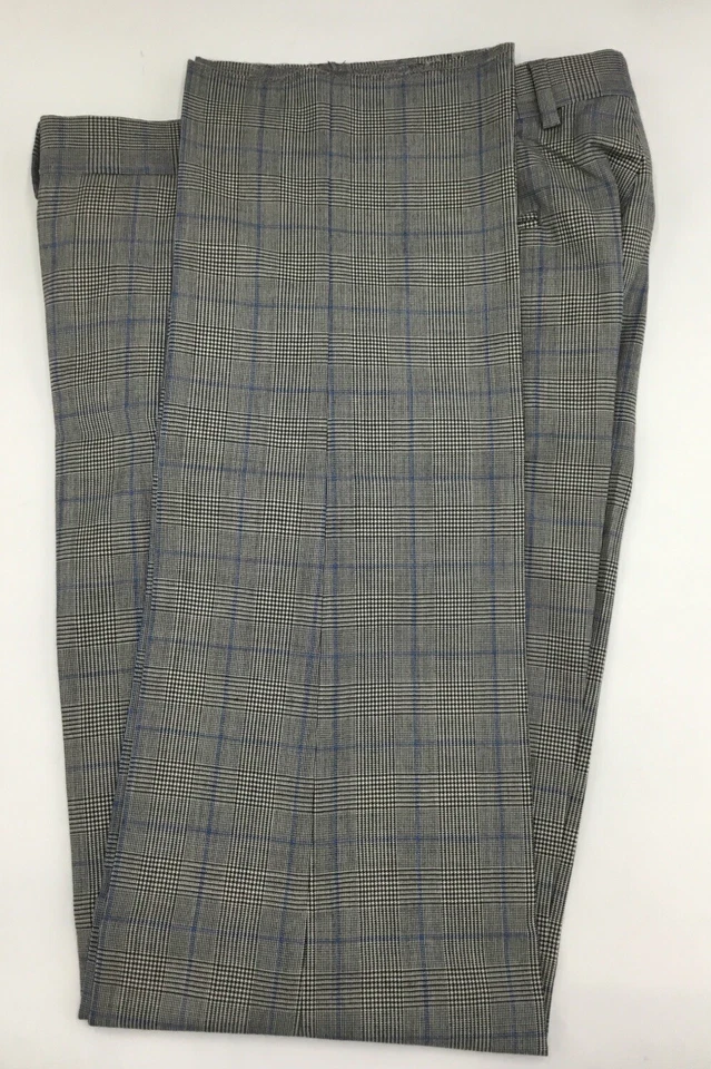 Chaqueta Hickey Freeman Calce Clásico 40Corto, Pantalón 34W Traje de Lana - Negro/Blanco/Azul Foto 4 de 4