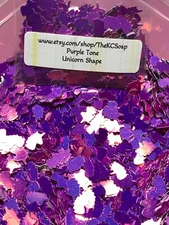 50G Solvent Resistant PURPLE TONE UNICORN Shape Glitter Epoxy US Seller
