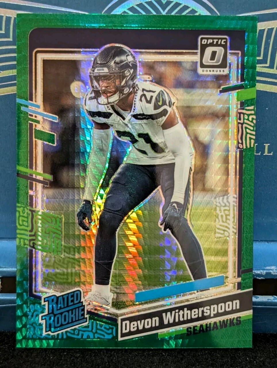 2023 Donruss Optic Devon Witherspoon #292 Rated Rookie Green Hyper Seahawks