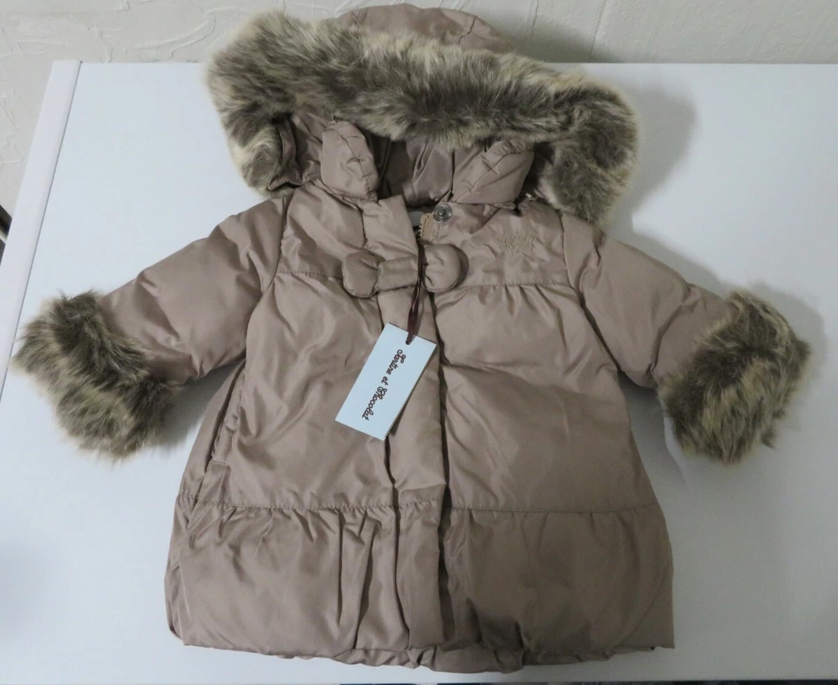Designer childrenswear Tartine Et Chocolat Taupe baby girls coat